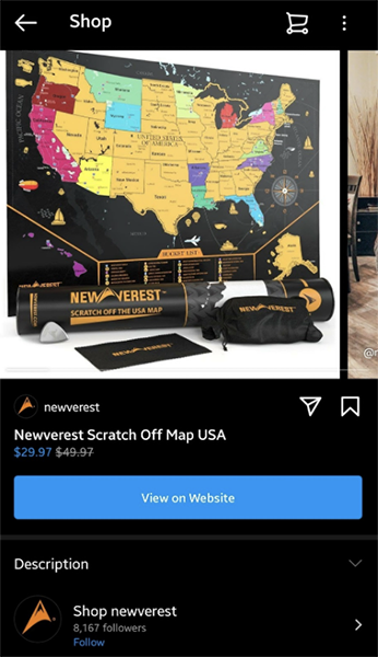 instagram inapp shopping