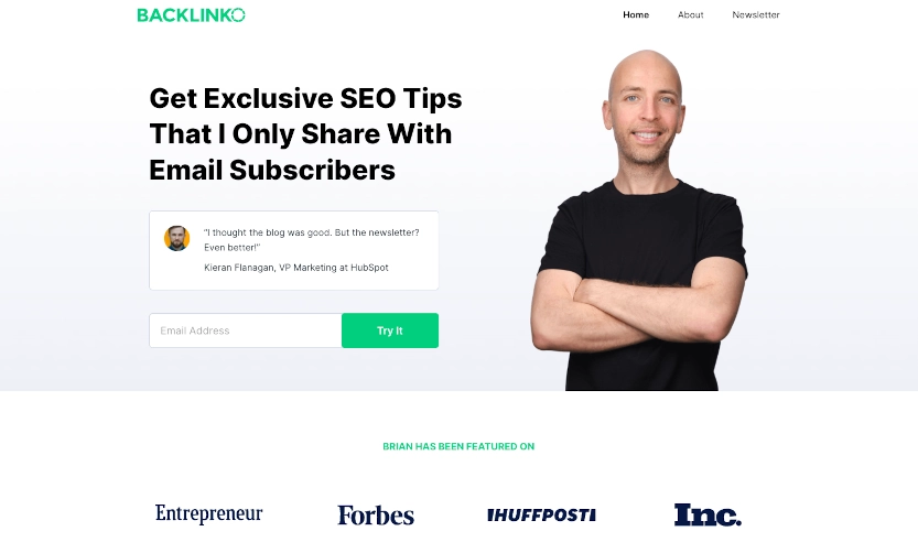 Screenshot of Backlinko site