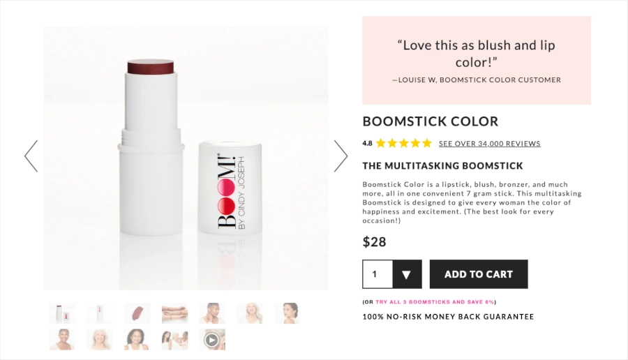 Screenshot of Boom product
