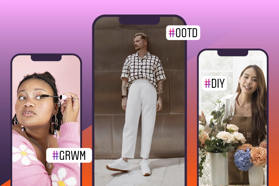 Stylized featured image of smartphones showing people