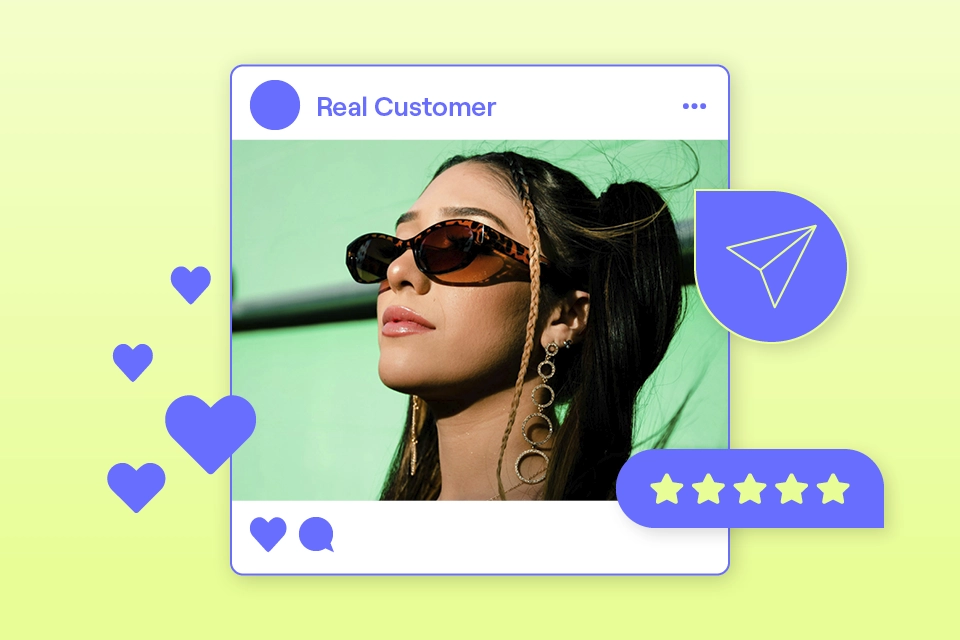 Stylized image of an influencer's social media post