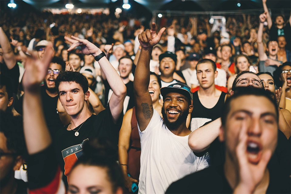 A group of audience members