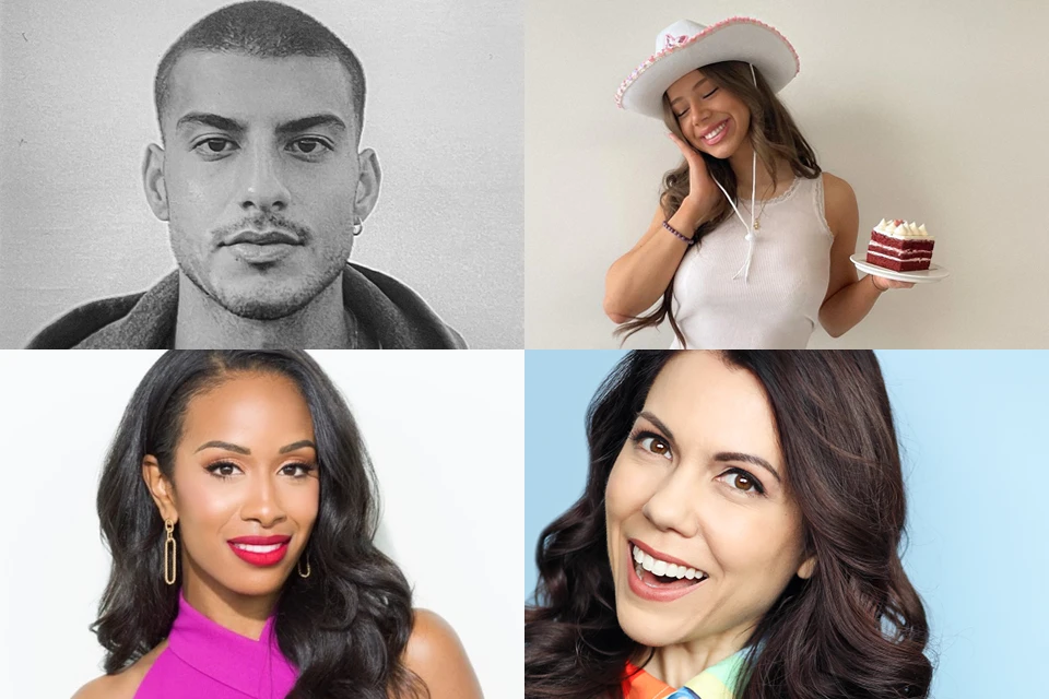 Four headshots of Hispanic influencers