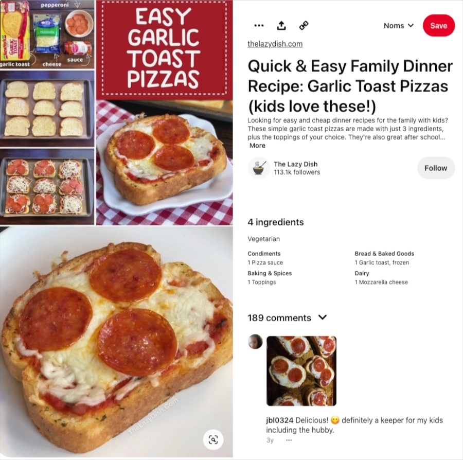 Pizza recipe pin