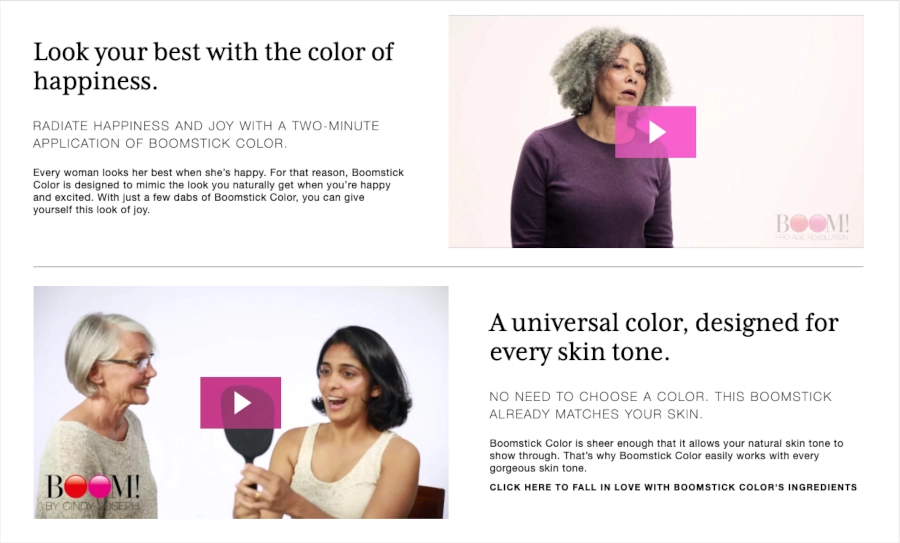 Screenshot of Boom testimonials