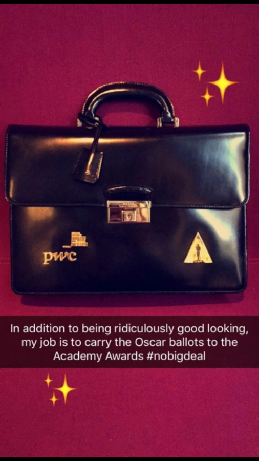 Snapchat of Oscar briefcase