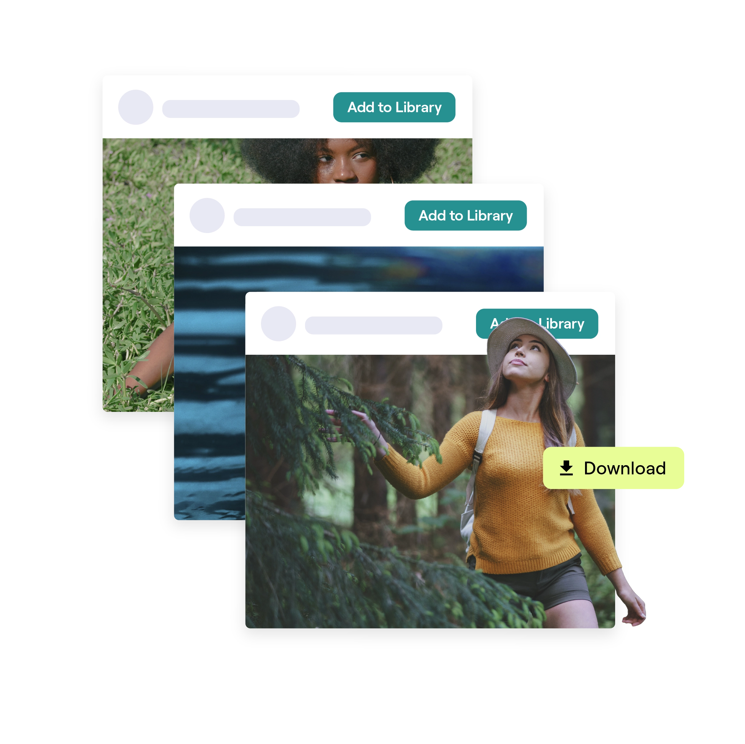 stylized image of three social media posts